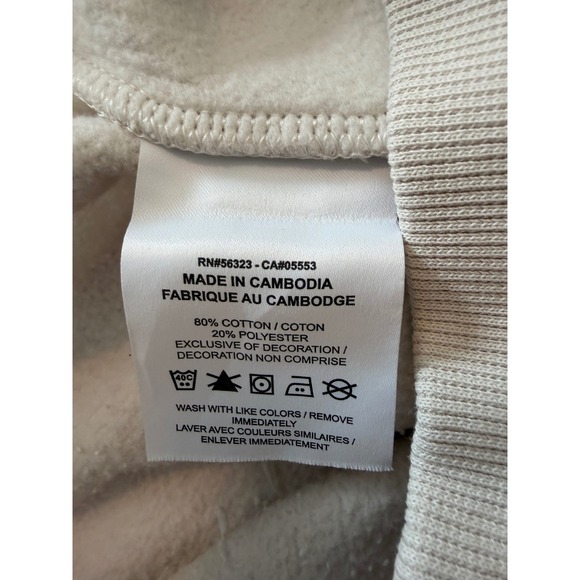 Nike Phoenix Wide Leg Sweatpants Beige Drawstring Logo Casual Lounge Size L - Picture 6 of 9